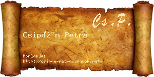 Csipán Petra névjegykártya